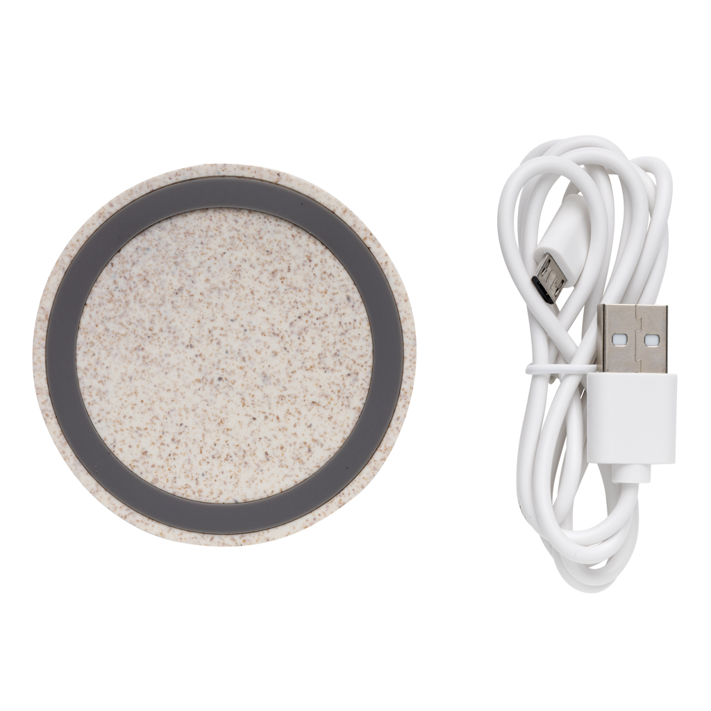 Qi Ladepad 5W mit 15% Weizenstroh – khaki Qi Ladepad 5W mit 15% Weizenstroh – khaki