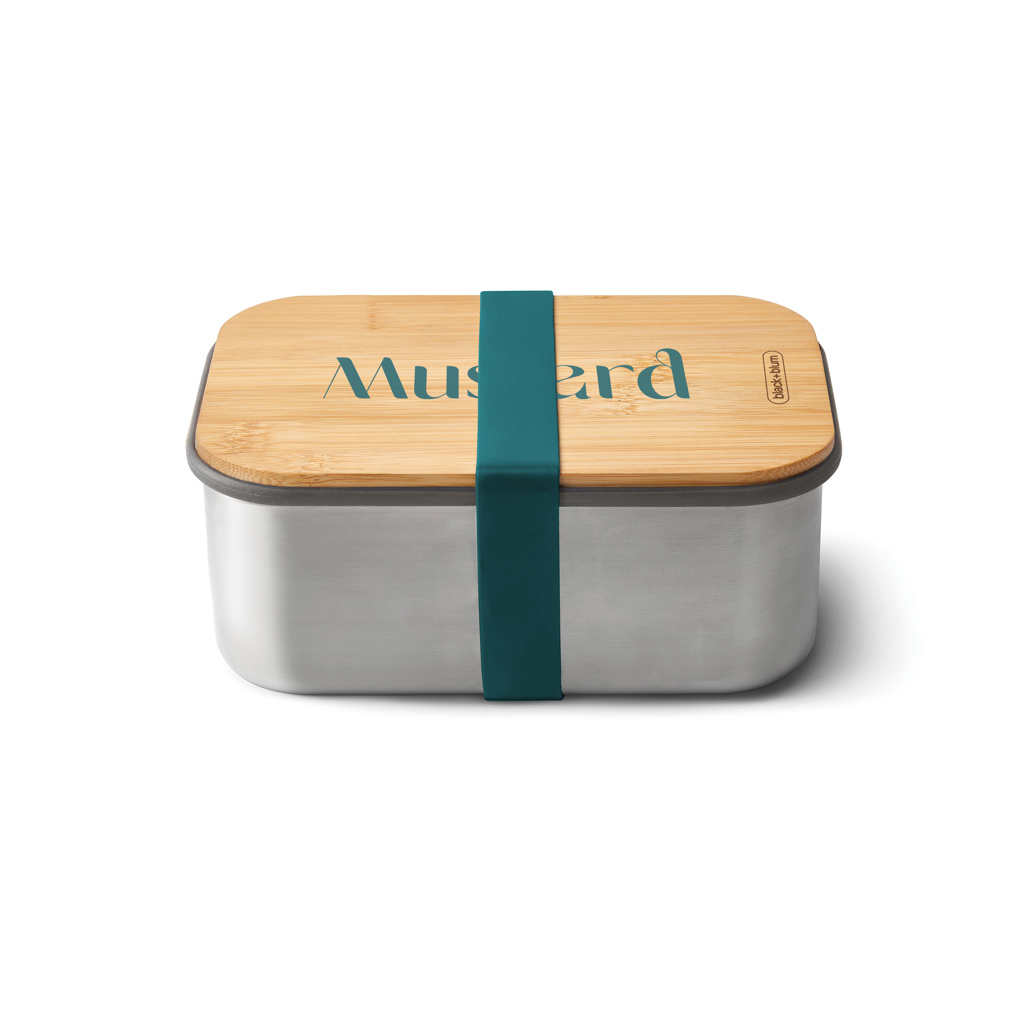 Black+Blum Sandwich-Box groß aus Edelstahl mit Bambusdeckel — bedruckbar