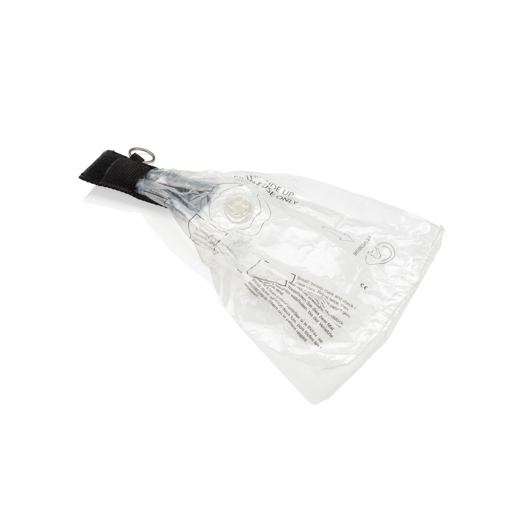 CPR-Maske Schlüsselanhänger mit Rückschlagventil und Etui (XD Collection, mit Logo bedruckbar) CPR-Maske Schlüsselanhänger mit Rückschlagventil und Etui (XD Collection, mit Logo bedruckbar)