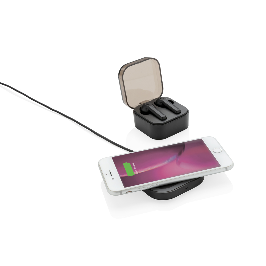 XD Collection TrueWireless Ohrhörer mit kabelloser QI-Ladebox – bedruckbar XD Collection TrueWireless Ohrhörer mit kabelloser QI-Ladebox – bedruckbar