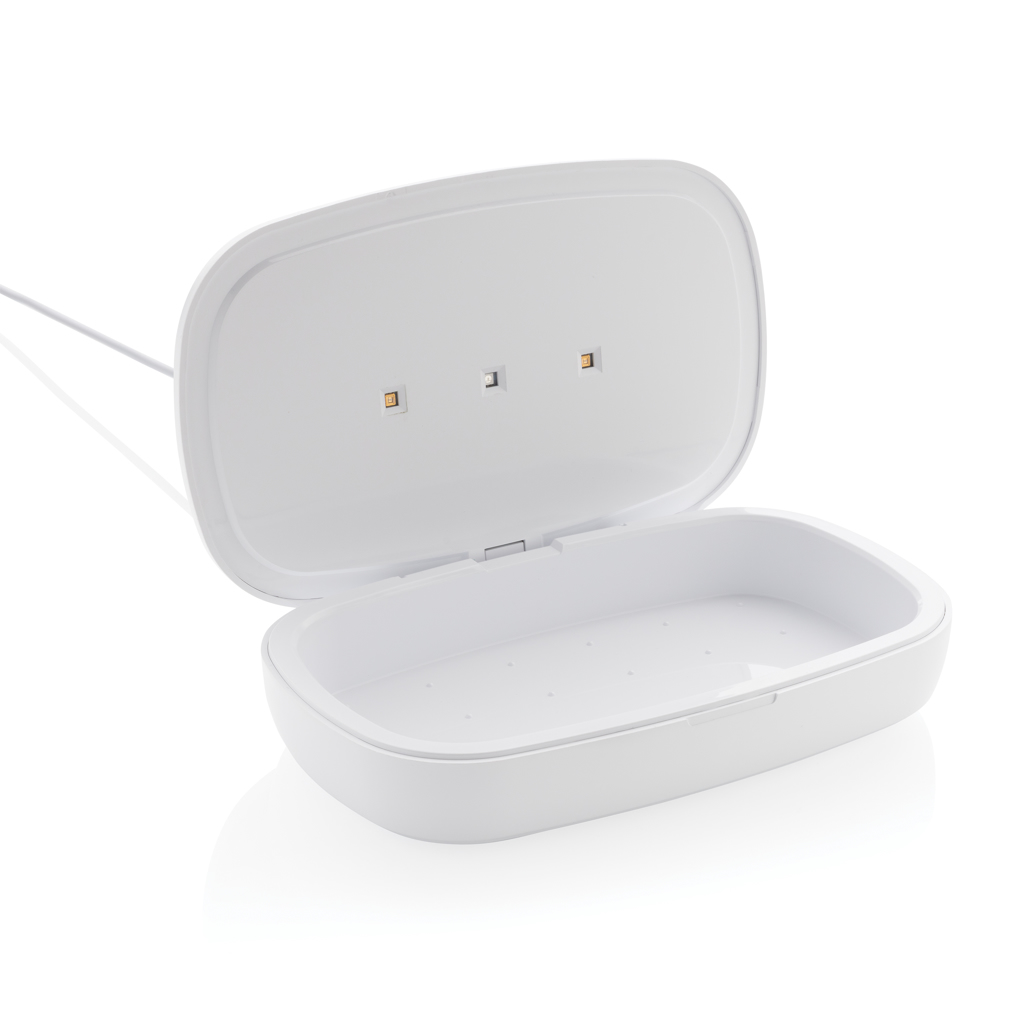 UV-C Sterilisator Box & 5W Qi-Charger, quecksilberfrei weiß