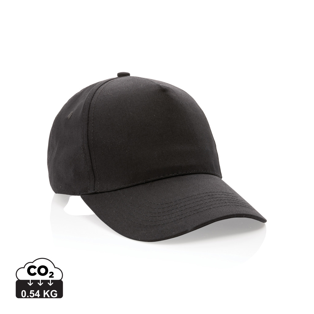 Impact 5-Panel Cap aus recyceltem Baumwoll-Polyester-Twill mit AWARE Tracer – bedruckbar Impact 5-Panel Cap aus recyceltem Baumwoll-Polyester-Twill mit AWARE Tracer – bedruckbar