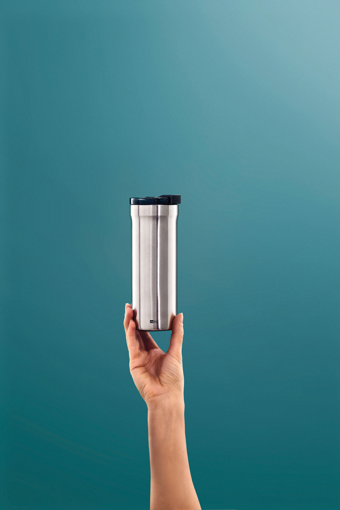 AdHoc Thermobecher Pulse 500 ml aus Edelstahl mit Logo
