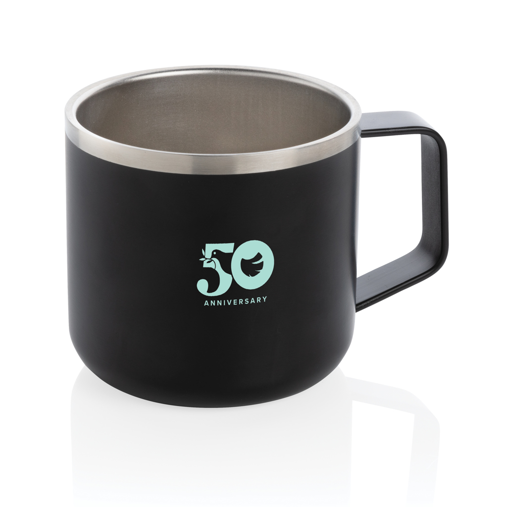 XD Collection Camping-Tasse Edelstahl 350 ml doppelwandig isoliert mit Logo