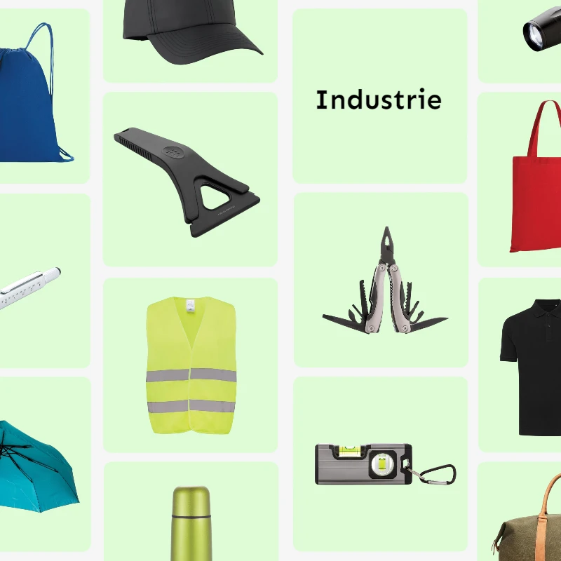 Werbeartikel für die Industrie: Multitool, Eiskratzer, Warnweste, Wasserwaage und Taschenlampe
