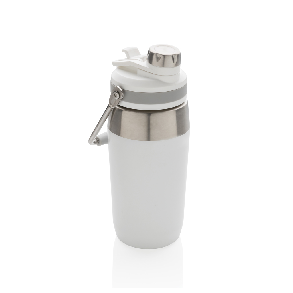 Edelstahl Thermoflasche 500ml Dual-Deckel BPA-frei weiß Edelstahl Thermoflasche 500ml Dual-Deckel BPA-frei weiß