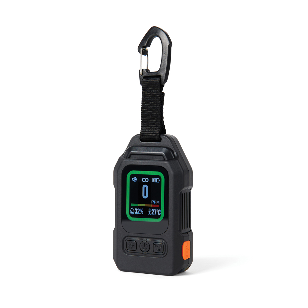 Nordic Drift Everest tragbarer CO-Detektor mit 100-dB-Alarm und Farbdisplay, bedruckbar