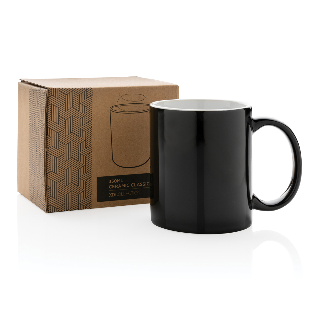 Keramikbecher 350 ml – EN12875-1 spülmaschinenfest, schwarz