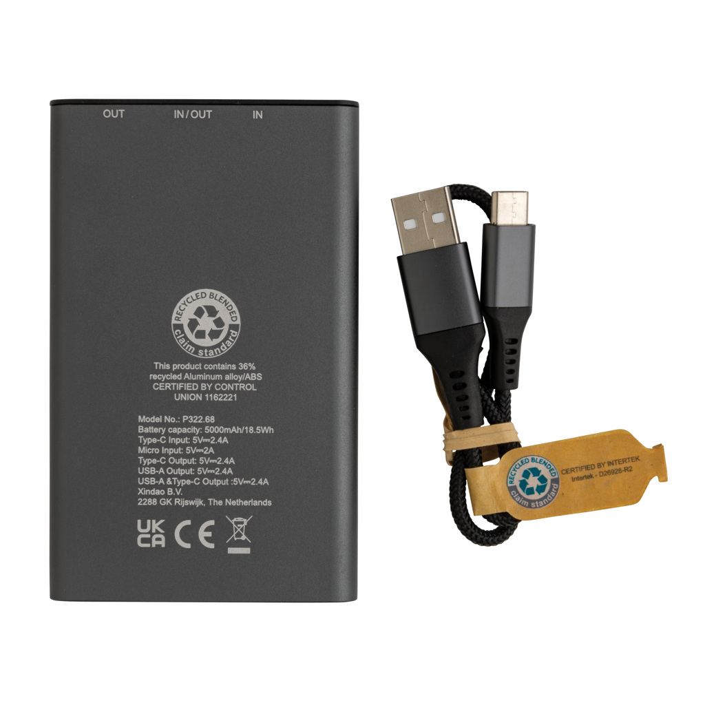 Terra 5000 mAh Powerbank Aluminium - Innovatives Event-Gadget mit Logo