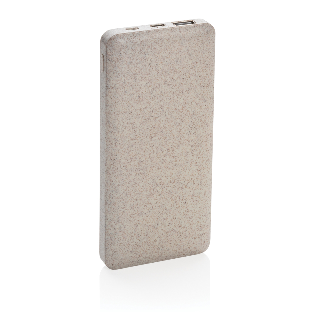 Powerbank P322.29 10.000 mAh Weizenstroh mit Logo-Druck Powerbank P322.29 10.000 mAh Weizenstroh mit Logo-Druck