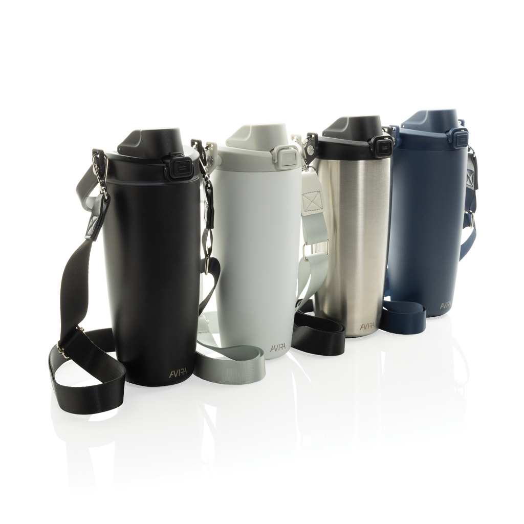 Avira Ayala Crossbody Duosip Becher 600 ml aus RCS-recyceltem Edelstahl mit Logo bedrucken