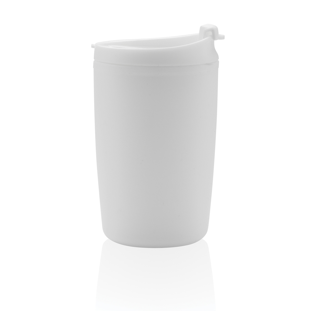 XD Collection GRS Recycling-PP-Becher mit Flip-Deckel, 300 ml