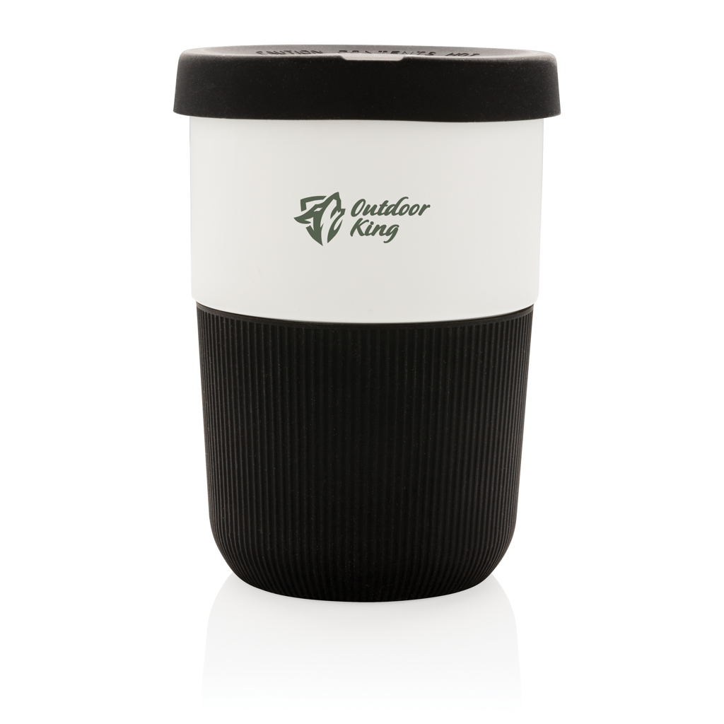PLA Kaffeebecher To‑Go 380 ml, pflanzenbasiert – schwarz