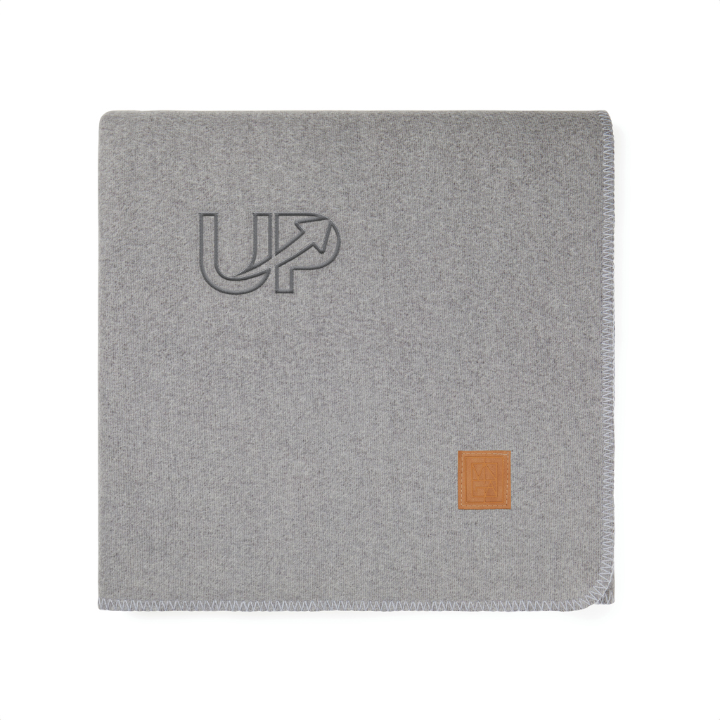VINGA Moulton Decke aus 100% GRS-rPET, 170 × 130 cm, mit Logo-Veredelung