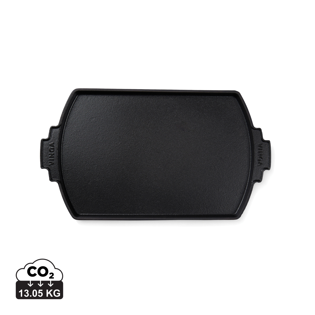 VINGA Monte Ardoise Grillplatte aus Gusseisen, 41 × 23 cm, mit Logo veredelbar