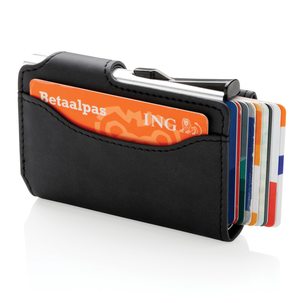 XD Collection RFID Kartenhalter aus Aluminium mit PU-Börse XD Collection RFID Kartenhalter aus Aluminium mit PU-Börse