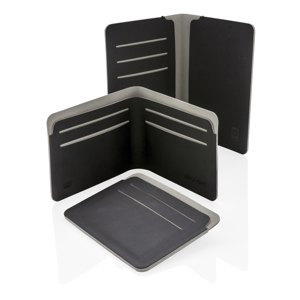 XD Xclusive Quebec RFID Kartenhalter aus PU, schwarz – mit Logo veredelbar
