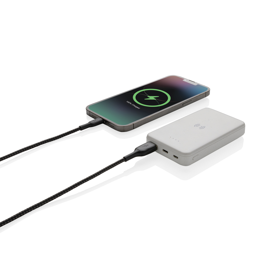 XD Collection Wireless Powerbank 5.000 mAh aus RCS-recyceltem ABS, mit Logo veredelbar