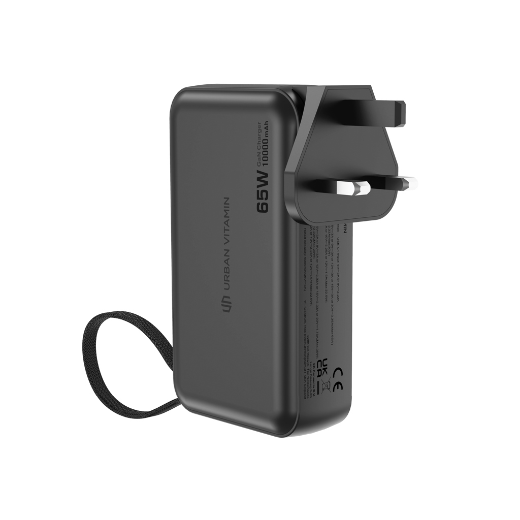 Urban Vitamin Eureka Hybrid-Ladegerät 65 W GaN & Powerbank 10.000 mAh, RCS-recyceltes PC