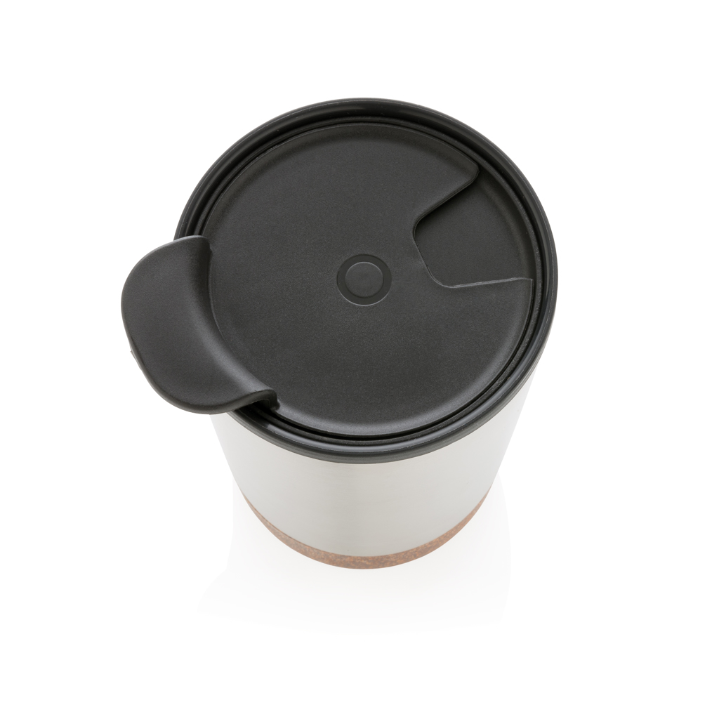 XD Collection RCS Edelstahl-Kaffeebecher mit Kork, 300 ml, mit Logo bedruckbar
