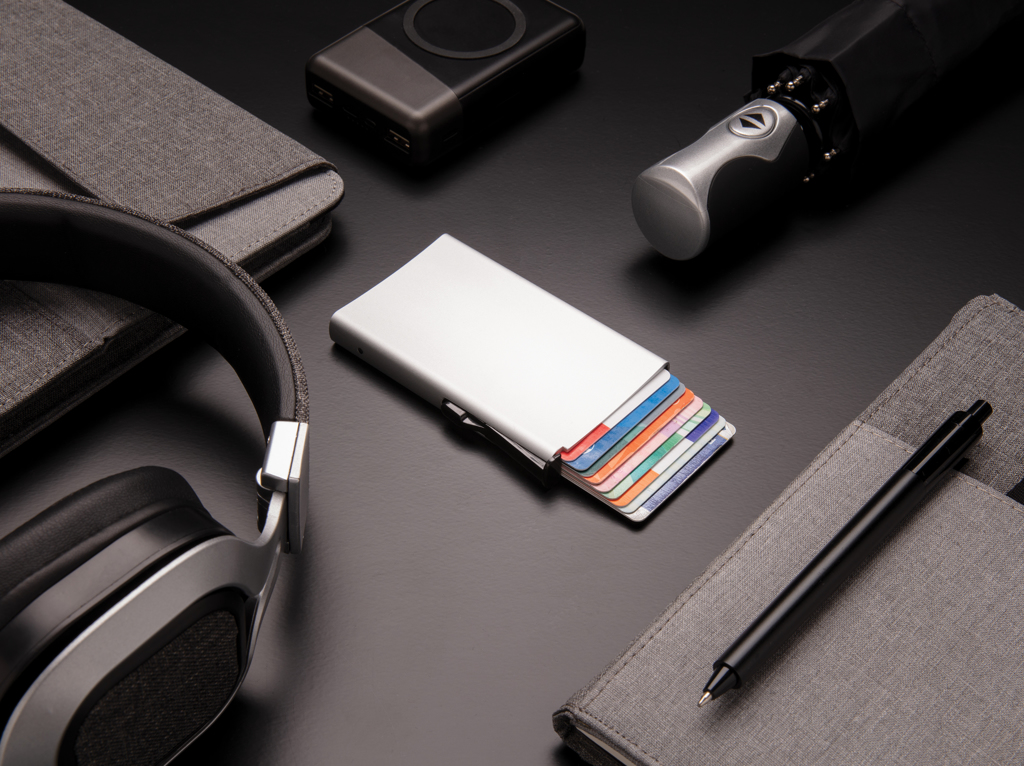 Aluminium RFID Kartenhalter mit Easy-Slider – XD Collection