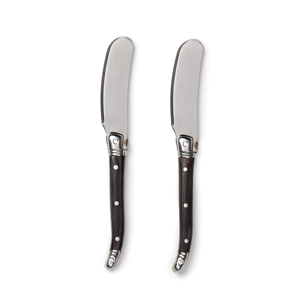 VINGA Gigaro Buttermesser 2er-Set aus Edelstahl mit Pakkaholz-Griff VINGA Gigaro Buttermesser 2er-Set aus Edelstahl mit Pakkaholz-Griff