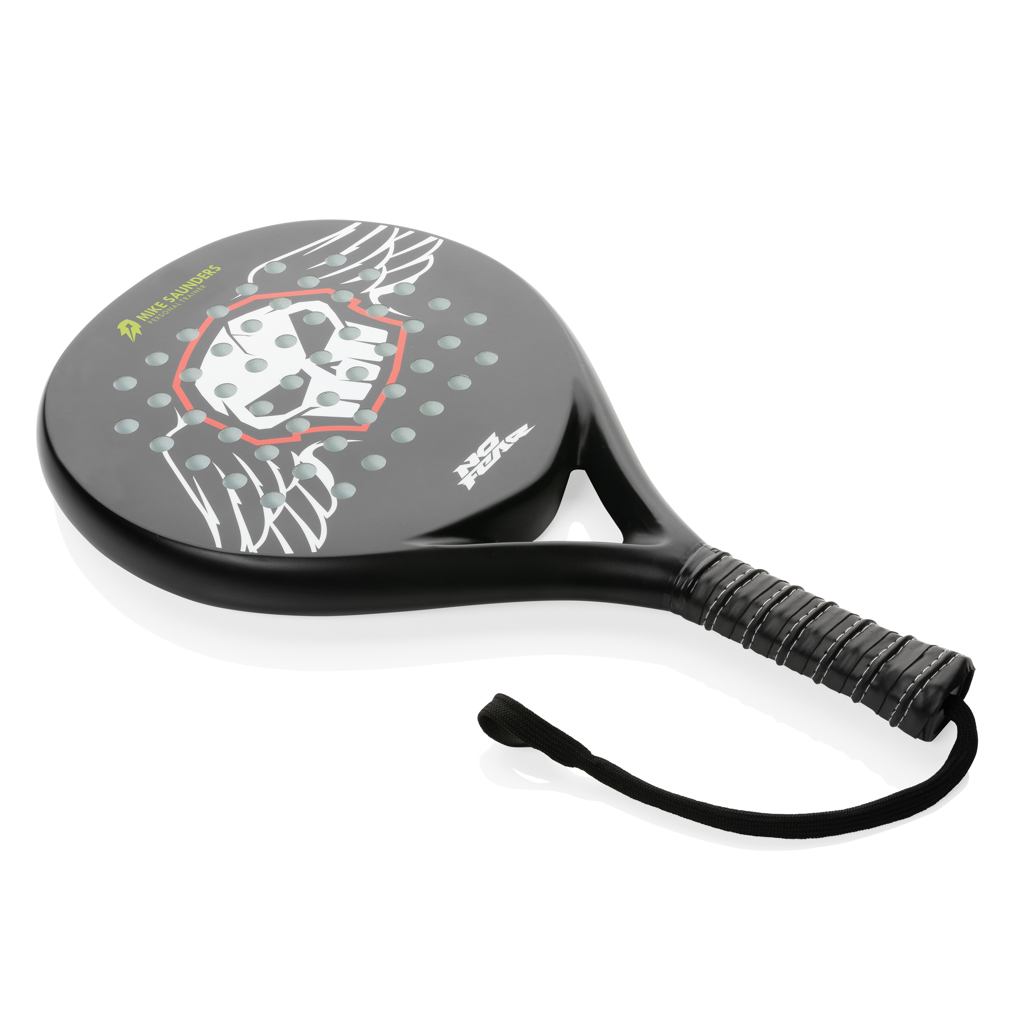 Leichtes Fiberglas Padel-Racket 350g mit Griffgurt – schwarz