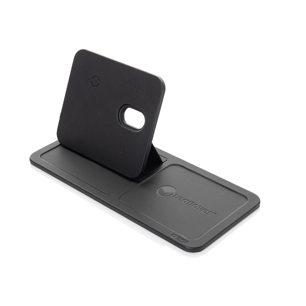 Swiss Peak 3-in-1 Wireless-Charging Desk-Tray aus RCS-recyceltem PU Swiss Peak 3-in-1 Wireless-Charging Desk-Tray aus RCS-recyceltem PU