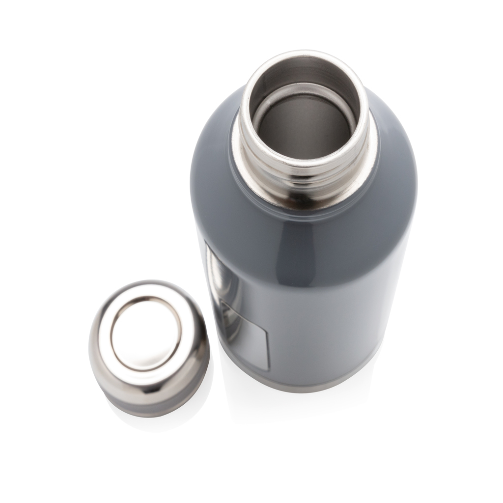 XD Collection Vakuumflasche 500 ml mit Logoplatte, auslaufsicher, Edelstahl