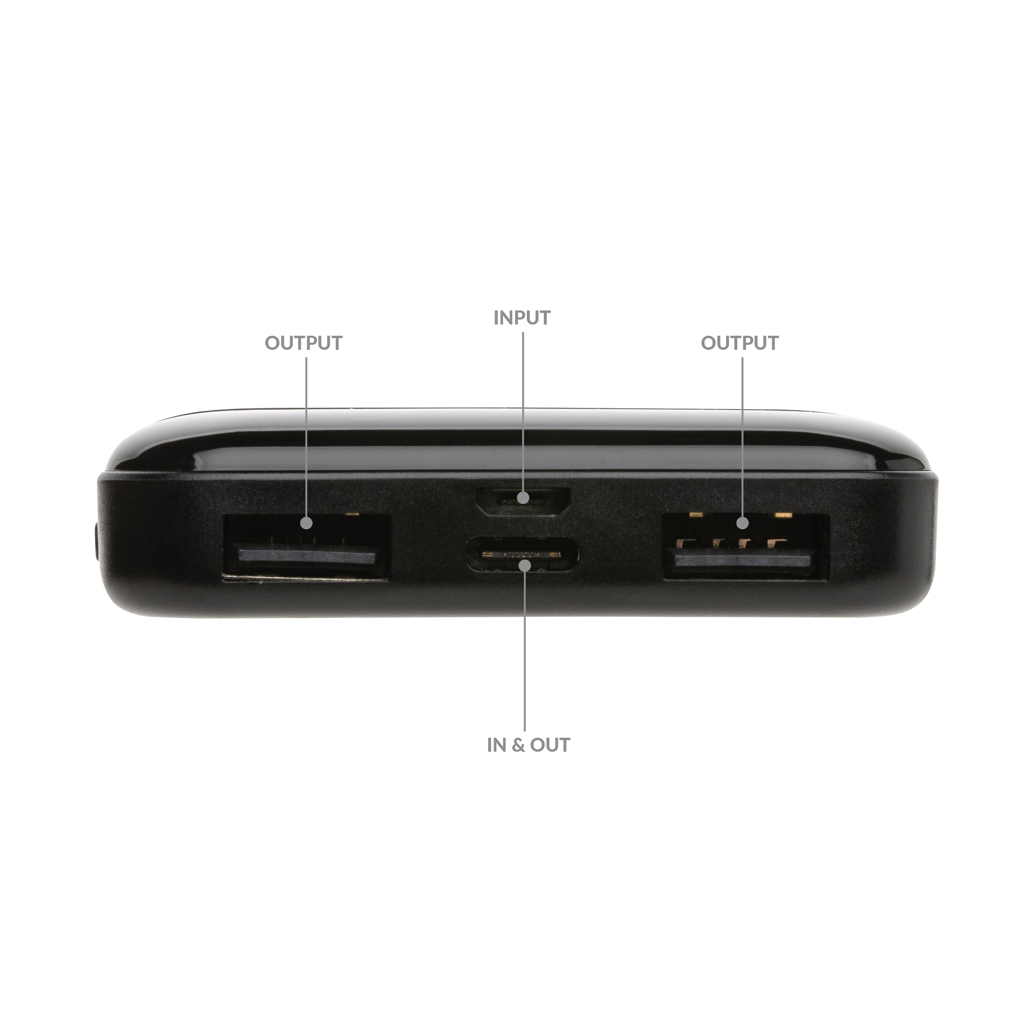 XD Collection Powerbank 5.000 mAh aus RCS-recyceltem ABS, bedruckbar