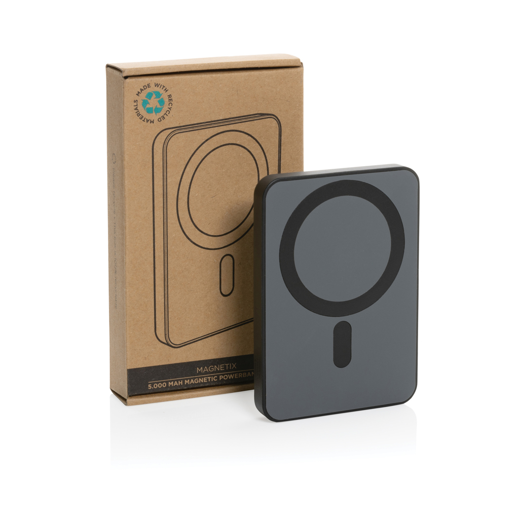 XD Collection Magnetix 5000mAh magnetische Powerbank aus RCS-recyceltem ABS