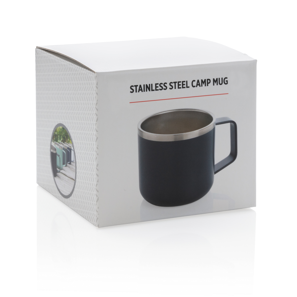 XD Collection Camping-Tasse Edelstahl 350 ml doppelwandig isoliert mit Logo XD Collection Camping-Tasse Edelstahl 350 ml doppelwandig isoliert mit Logo