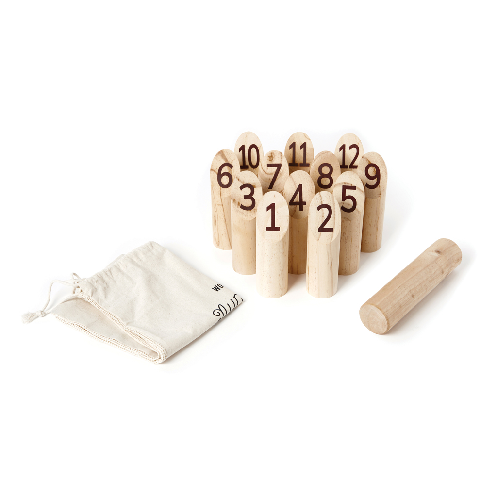 VINGA Muge Zahlen-Wurfspiel aus Holz mit Baumwolltasche