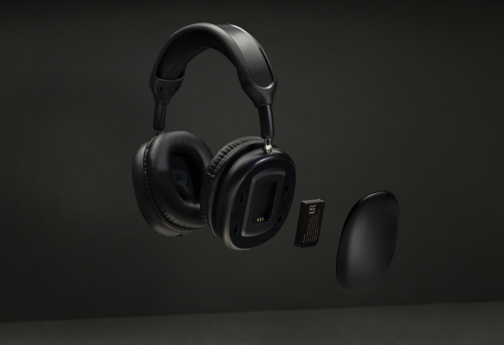XD Collection Spectra Over-Ear-Kopfhörer mit herausnehmbarem Akku, 43 % recyceltes Material, mit Logo bedruckbar