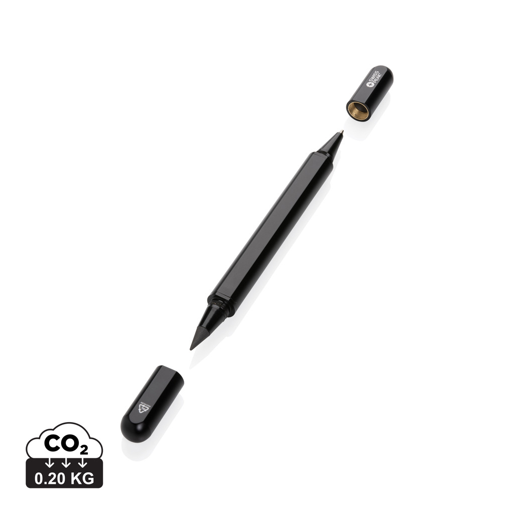 Swiss Peak Dual-Tip-Pen aus recyceltem Aluminium – Edles Eventgeschenk mit Logo Swiss Peak Dual-Tip-Pen aus recyceltem Aluminium – Edles Eventgeschenk mit Logo