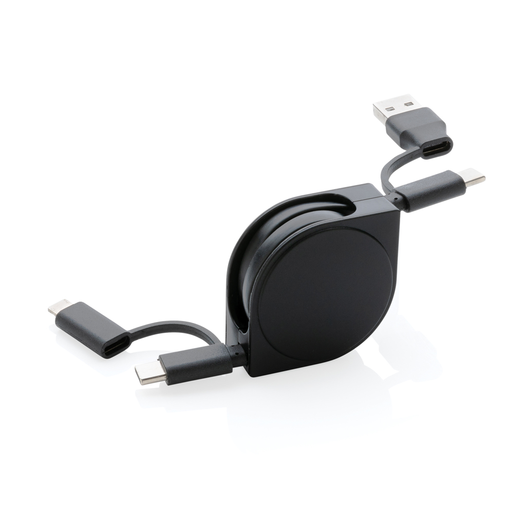 MultiConnect Pro 6-in-1 Kabel aus recyceltem TPE – Flexibles Werbegeschenk mit Logo