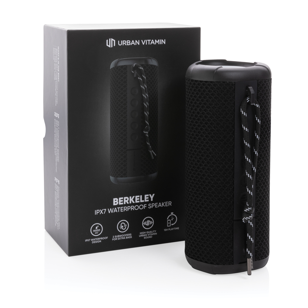 Urban Vitamin Berkeley IPX7 Bluetooth-Lautsprecher 10W mit Lasergravur oder Doming