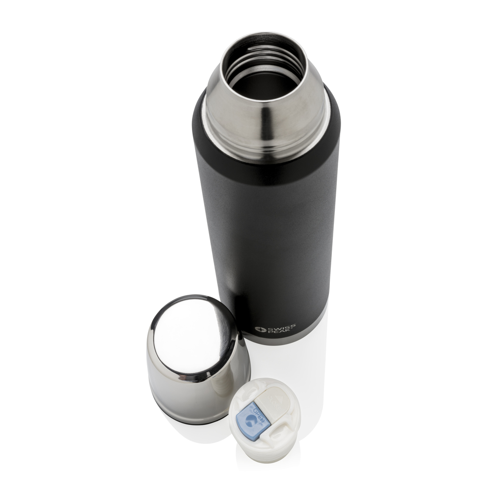Edelstahl Isolierflasche 1L, 8h heiß/24h kalt – schwarz Edelstahl Isolierflasche 1L, 8h heiß/24h kalt – schwarz