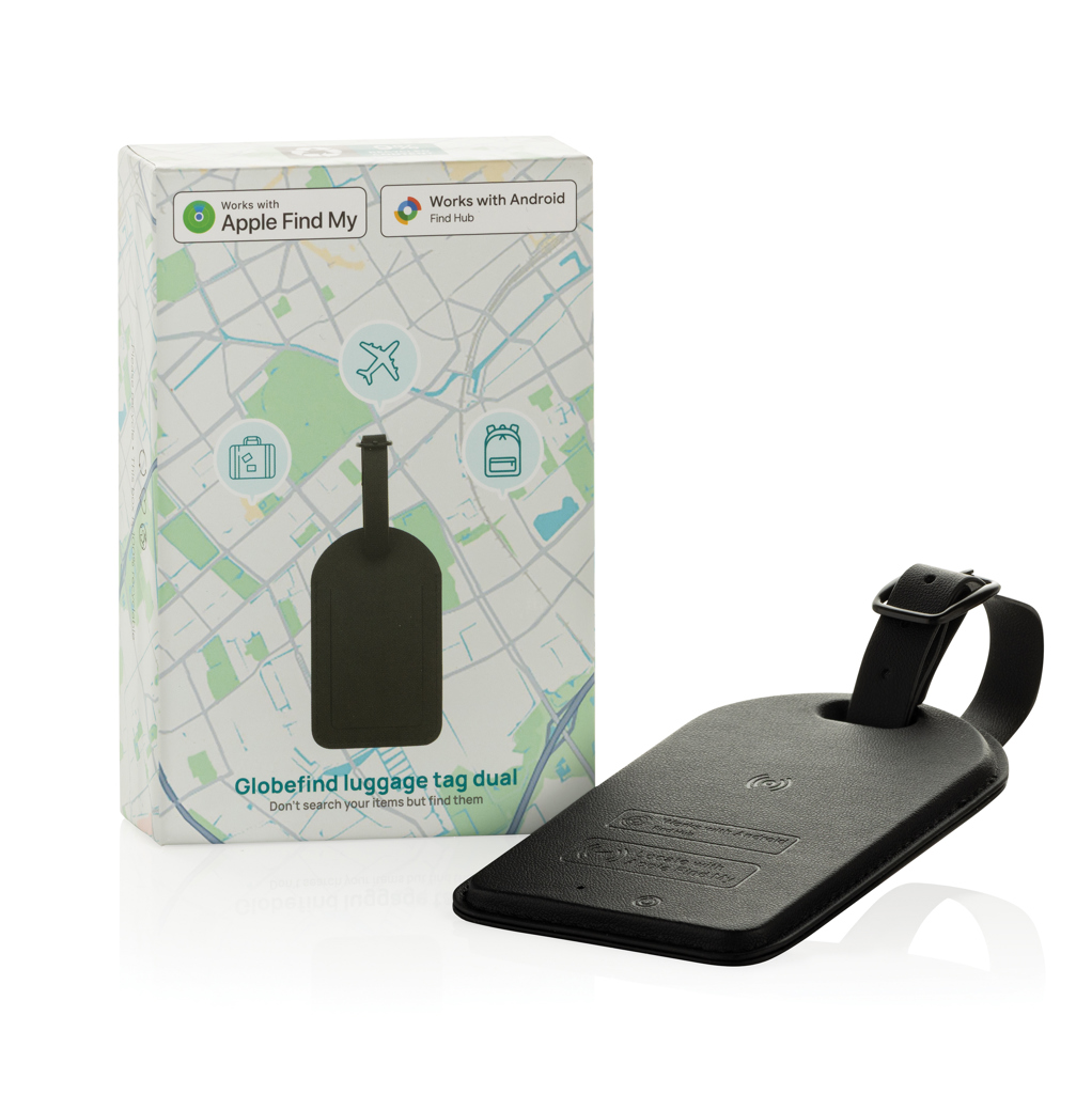 Globefind Dual RCS Gepäckanhänger mit Apple Find My & Android Find Hub