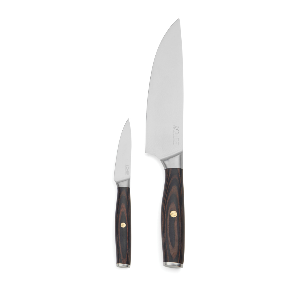 VINGA Tara Kochmesser-Set aus Edelstahl mit Pakkaholz-Griff – lasergravierbar VINGA Tara Kochmesser-Set aus Edelstahl mit Pakkaholz-Griff – lasergravierbar