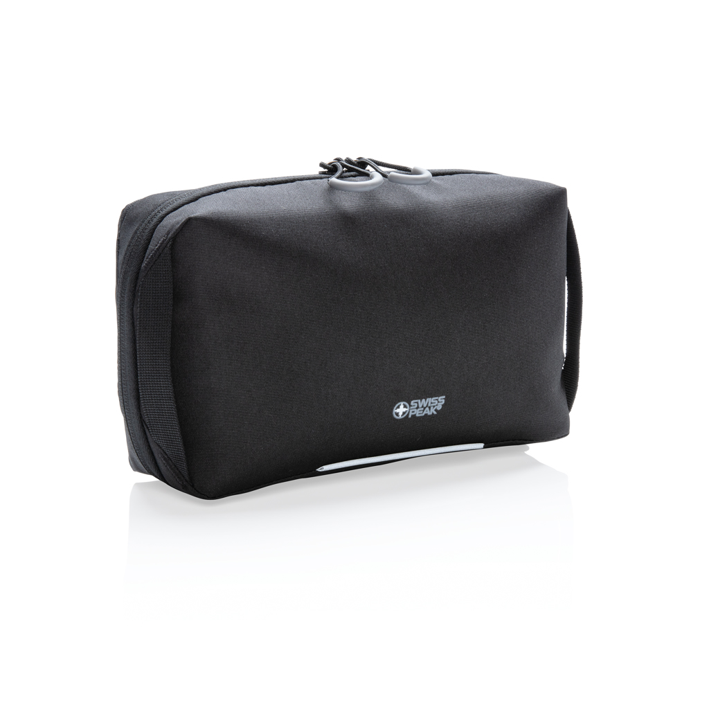 Swiss Peak AWARE Tech-Pouch aus recyceltem PET, schwarz Swiss Peak AWARE Tech-Pouch aus recyceltem PET, schwarz