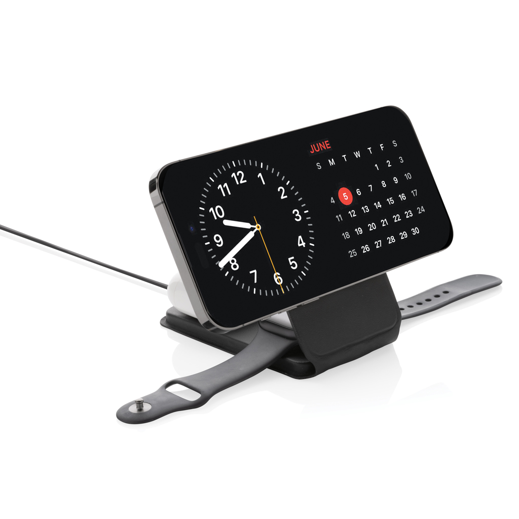 Swiss Peak 3-in-1 Wireless Charger rPU 15W magnetisch
