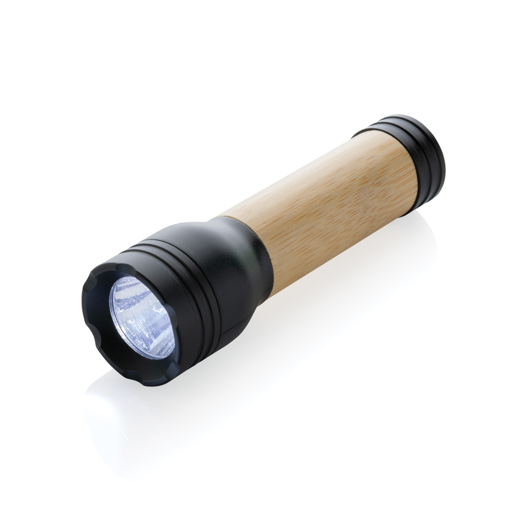 XD Collection Lucid 1W USB-C Taschenlampe aus FSC-Bambus und RCS-recyceltem ABS