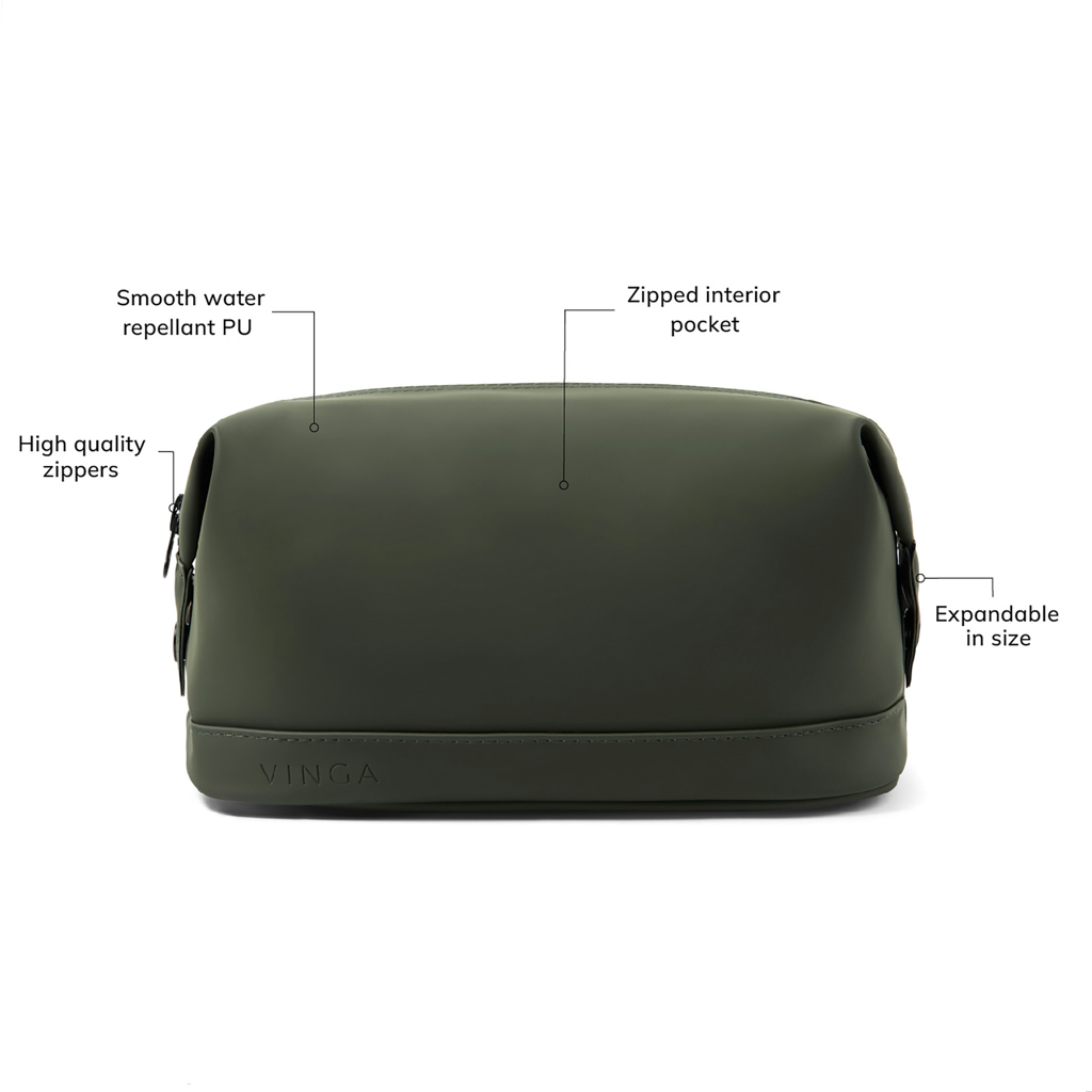 VINGA Baltimore Kosmetiktasche aus PU-Material, bedruckbar mit Logo