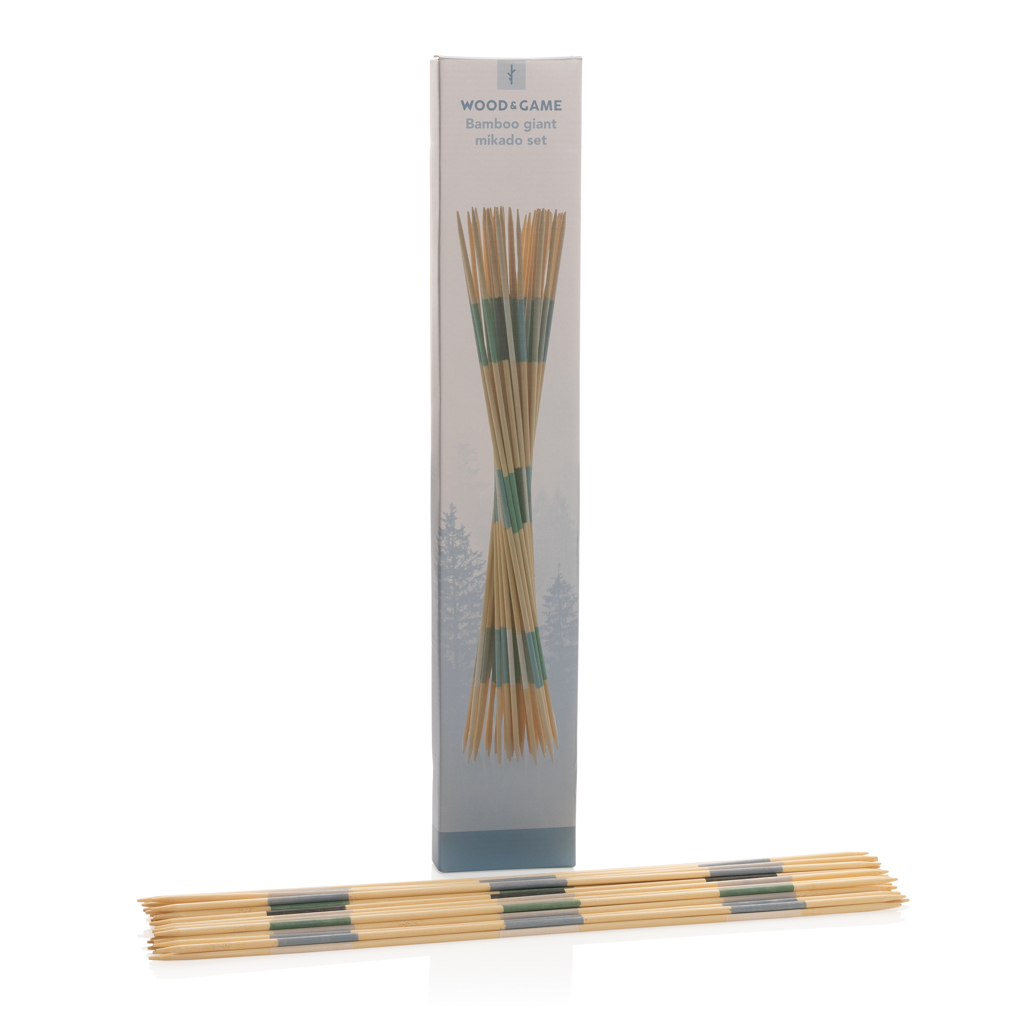 XD Collection Giant Mikado-Set aus Bambus, 41 Stäbe mit Baumwollbeutel zum Bedrucken XD Collection Giant Mikado-Set aus Bambus, 41 Stäbe mit Baumwollbeutel zum Bedrucken
