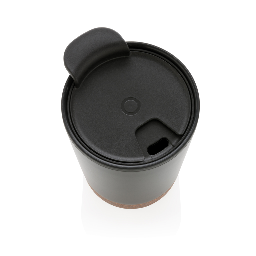 XD Collection RCS Edelstahl-Kaffeebecher mit Kork, 300 ml, mit Logo bedruckbar