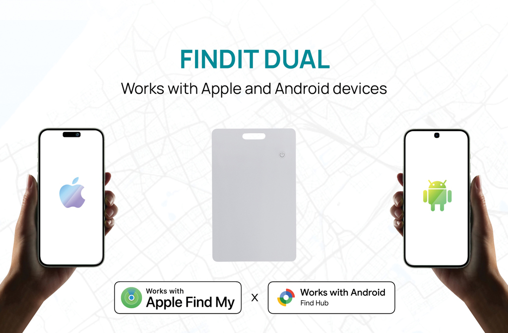 XD Collection Findit Dual — ultradünner Karten-Tracker mit Find My und Find Hub, mit Logo bedruckbar