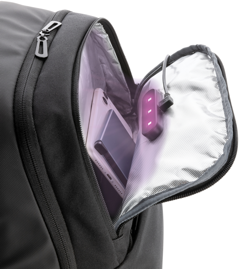 Swiss Peak Laptop-Rucksack mit UV-C-Sterilisationstasche, 15,6 Zoll, bedruckbar Swiss Peak Laptop-Rucksack mit UV-C-Sterilisationstasche, 15,6 Zoll, bedruckbar