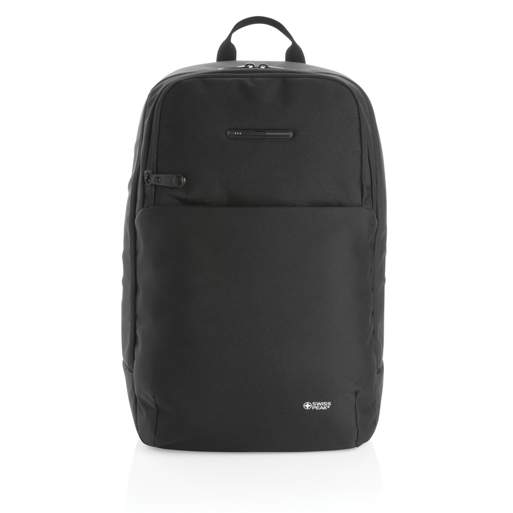 Swiss Peak Laptop-Rucksack mit UV-C-Sterilisationstasche, 15,6 Zoll, bedruckbar