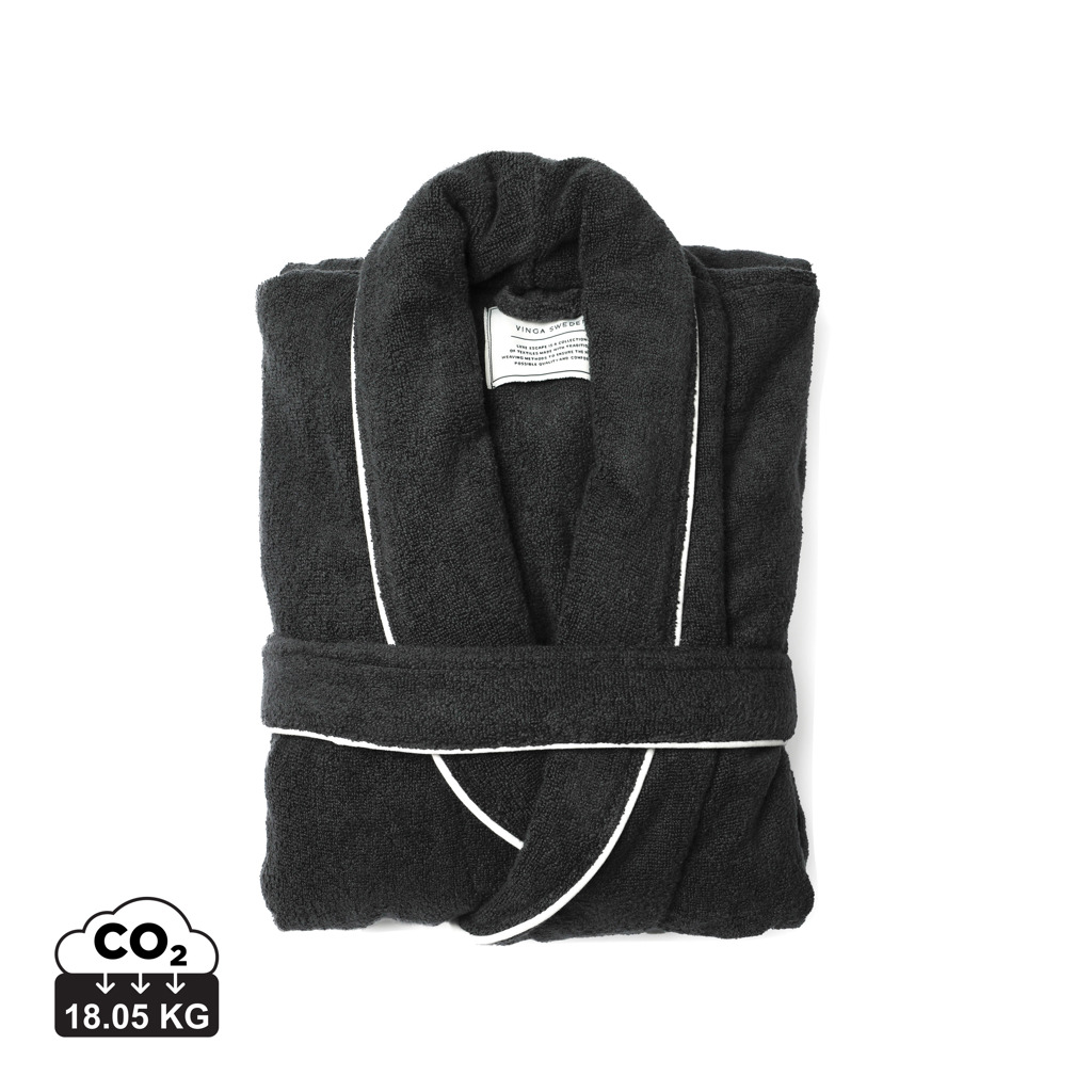 VINGA Harper Baumwollbademantel L/XL – Luxuriöses Kundengeschenk mit Logo VINGA Harper Baumwollbademantel L/XL – Luxuriöses Kundengeschenk mit Logo